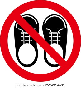 Un simple cartel que prohíbe los zapatos