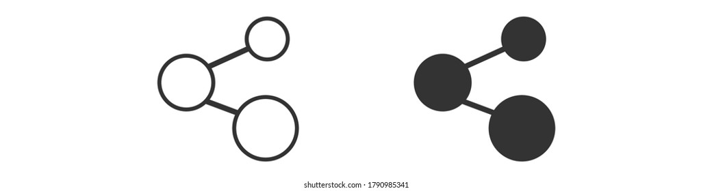 Simple señal para compartir aislado en fondo blanco. Ilustración del vector