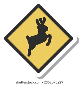 Simple sign sticker illustration - Animals may jump out
