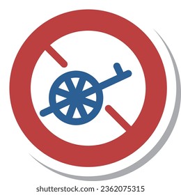 Simple sign sticker illustration - Light vehicles other than bicycles are closed