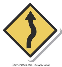 Simple sign sticker illustration with zigzag fold