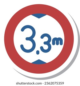 Simple sign sticker single item illustration height limit