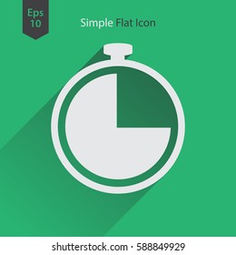Simple Sign Of Stopwatch. Timer Flat Icon. Vector Illustrated Symbol