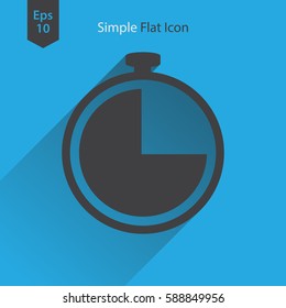 Simple Sign Of Stopwatch. Timer Flat Icon. Vector Illustrated Symbol