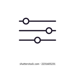 Einfache Zeichen und Symbole für die Benutzeroberfläche. Geeignet für Webseiten, Apps, Internetläden. Bearbeitbarer Strich. Vektorliniensymbol der Einstellung 