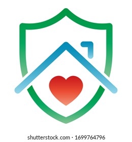 A simple sign telling you to stay home. Vector illustration.