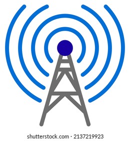Simple Signal tower icon design, vector illustration with flat style, best used for banner or web application