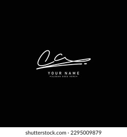 Simple Signature Logo for Alphabet CC - Handwritten Signature for Photography and Fashion Business