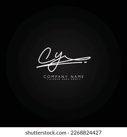 Simple Signature Logo for Alphabet CY - Handwritten Signature for Photography and Fashion Business