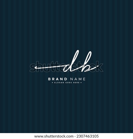 Simple Signature Logo for Alphabet DB - Handwritten Signature for Photography and Fashion Business