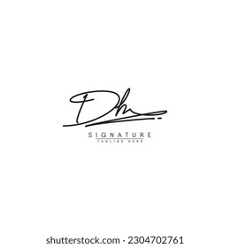 Simple Signature Logo for Alphabet DH - Handwritten Signature for Photography and Fashion Business
