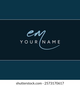 Simple Signature Logo for Alphabet EM - Handwritten Signature for Photography and Fashion Business