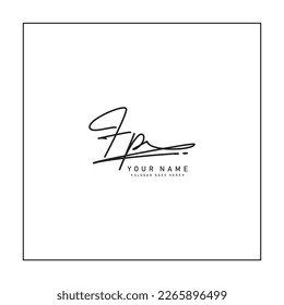 Simple Signature Logo for Alphabet FP - Handwritten Signature for Photography and Fashion Business
