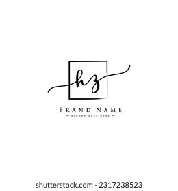 Simple Signature Logo for Alphabet HZ - Handwritten Signature for Photography and Fashion Business
