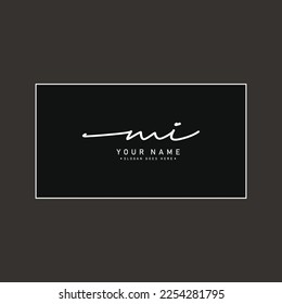 Simple Signature Logo for Alphabet MI - Handwritten Signature for Photography and Fashion Business
