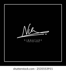 Simple Signature Logo for Alphabet NV - Handwritten Signature for Photography and Fashion Business