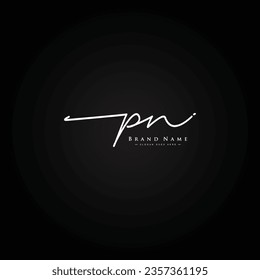 Simple Signature Logo for Alphabet PN - Handwritten Signature for Photography and Fashion Business