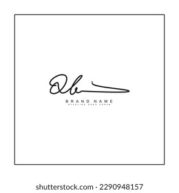 Simple Signature Logo for Alphabet QB - Handwritten Signature for Photography and Fashion Business