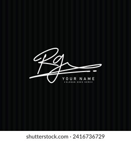 Simple Signature Logo for Alphabet RG - Handwritten Signature for Photography and Fashion Business