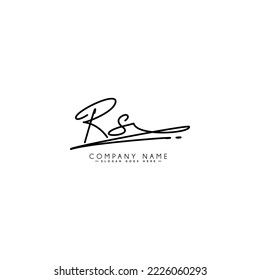 Simple Signature Logo for Alphabet RS - Handwritten Signature for Photography and Fashion Business