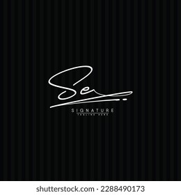 Simple Signature Logo for Alphabet SE - Handwritten Signature for Photography and Fashion Business