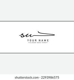 Simple Signature Logo for Alphabet SU - Handwritten Signature for Photography and Fashion Business