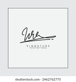 Simple Signature Logo for Alphabet WV - Handwritten Signature for Photography and Fashion Business