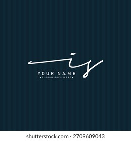 IS Simple Signature Logo - Plantilla de Vector manuscrita para I y S Logo