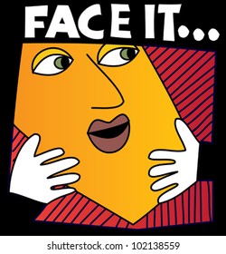 Simple Signman Says...Cute character acts out humorous idioms - block style