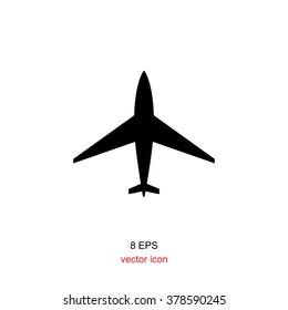 Simple Silhouette Of An Airplane Isolated On White