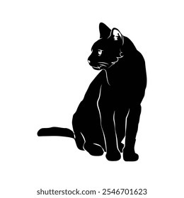 Simple silhouette animal cat isolated illustration