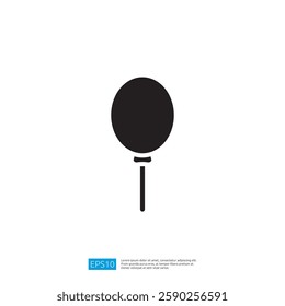 Simple Silhouette Of A Balloon Against A Plain Background In Black And White
