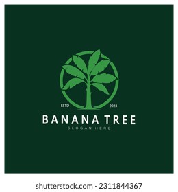 Simple Silhouette Banana Tree  Logo. Flat Design vector