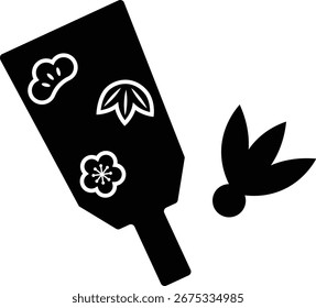 Silueta simple de un battledore y plumas
