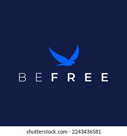 simple silhouette bird logo design