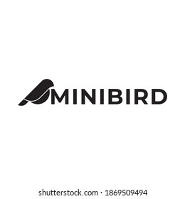 simple silhouette bird logo vector