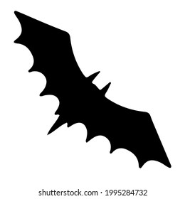 Simple silhouette of a black bat. Vector illustration isolated on white background