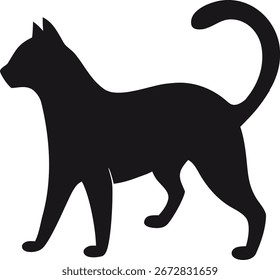 Simple Silhouette of a Black Cat