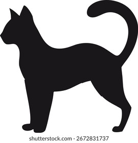 Simple Silhouette of a Black Cat