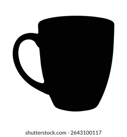 Simple silhouette of a black coffee mug on a white background isolated illustration