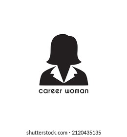 simple silhouette career woman icon