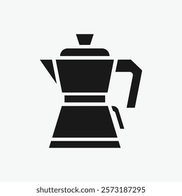 Simple silhouette of a classic moka pot coffee maker.