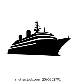 Simple Silhouette of a Classic Ocean Liner