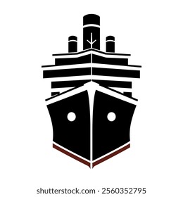 Simple Silhouette of a Classic Ocean Liner
