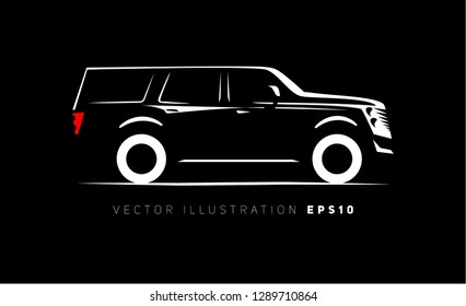 simple silhouette contour large SUV