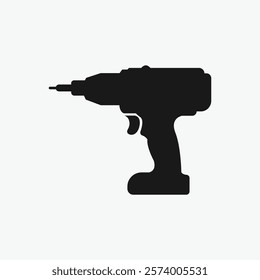 Simple Silhouette of a Cordless Drill