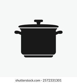 Simple Silhouette of a Covered Cooking Pot