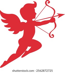 Simple silhouette of Cupid, ideal as a design element for love and romance projects