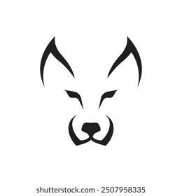 simple silhouette of cute husky dog ​​head logo vector