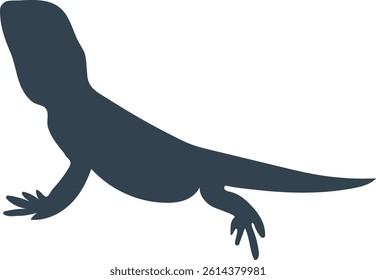 Simple silhouette of a cute lizard